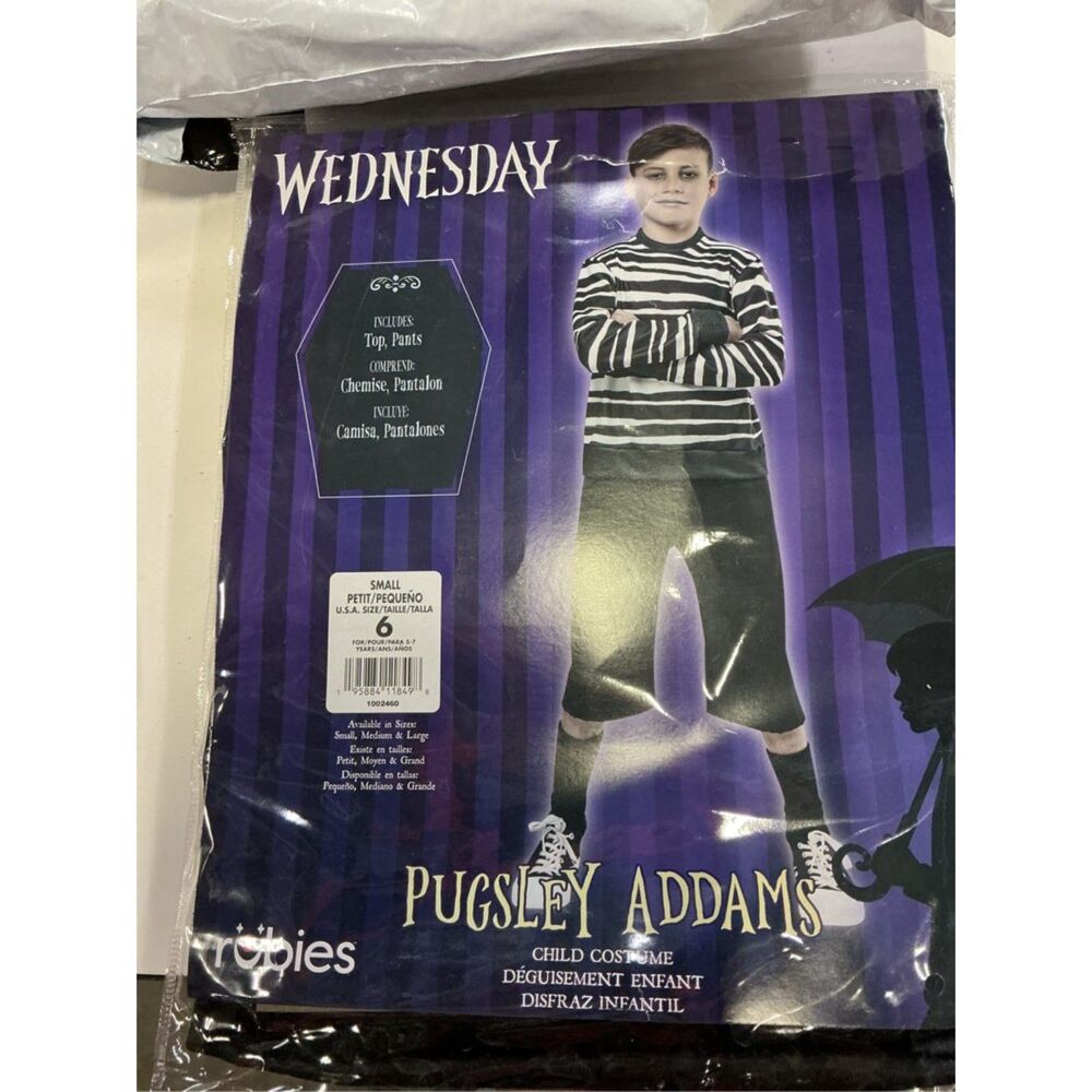 Rubie's Wednesday Pugsley Addams Costume Kids Boys Small 6/7 - Picture 4 of 5